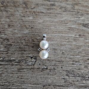 Classic White Pearl Double-Drop Pendant